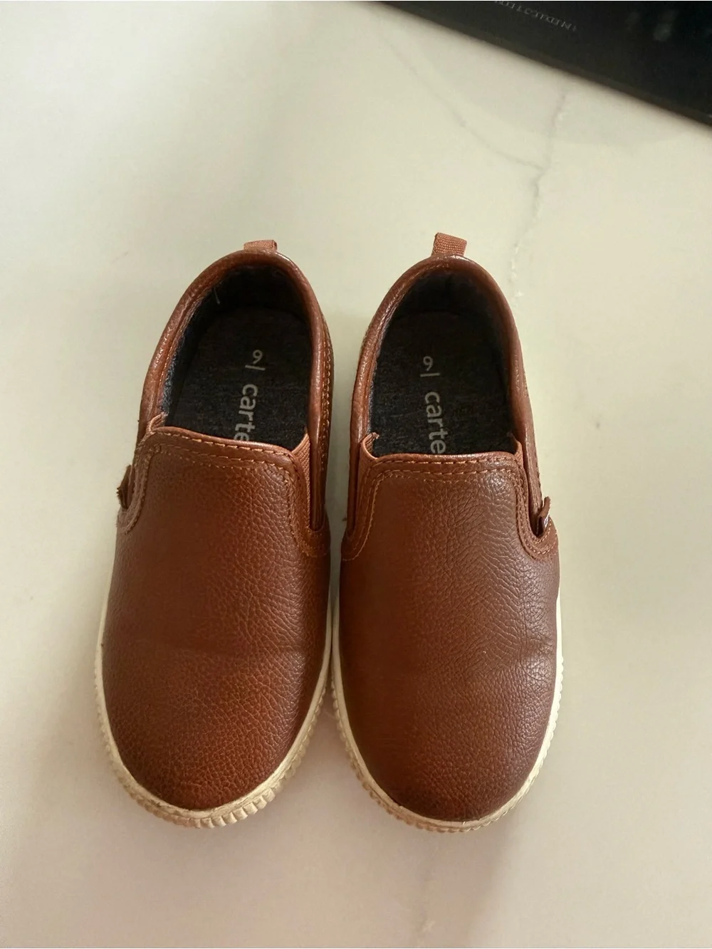 Carter's Kids Brown Slip-Ons with White Trim